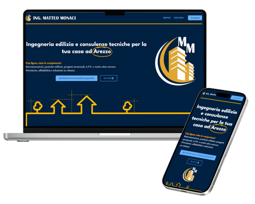 Mockup sito web Matteo Monaci