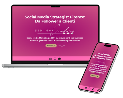 Mockup sito web Simina Condescu